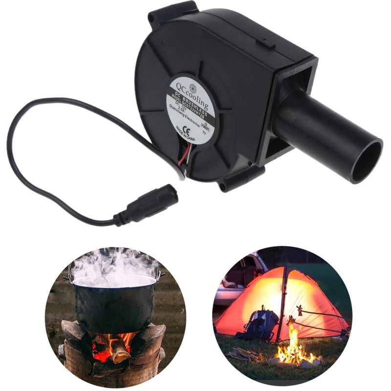 Pārnēsājams BBQ ventilators 9733 DC 12V 2,5A 5500R/Min Gaisa turbopūtējs bārbekjū piknikam