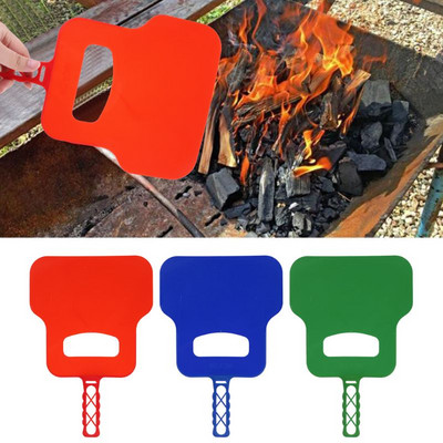 1 db kültéri BBQ kézi főzési forgattyús ventilátor ventilátor égést támogató kézi műanyag barbecue grill grill tartozékok véletlenszerű színek