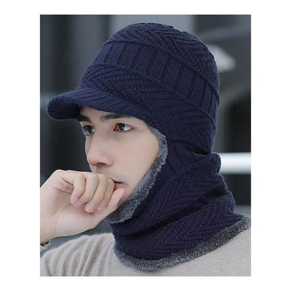 Vīriešu ziemas cepure ar dūnu un šalli