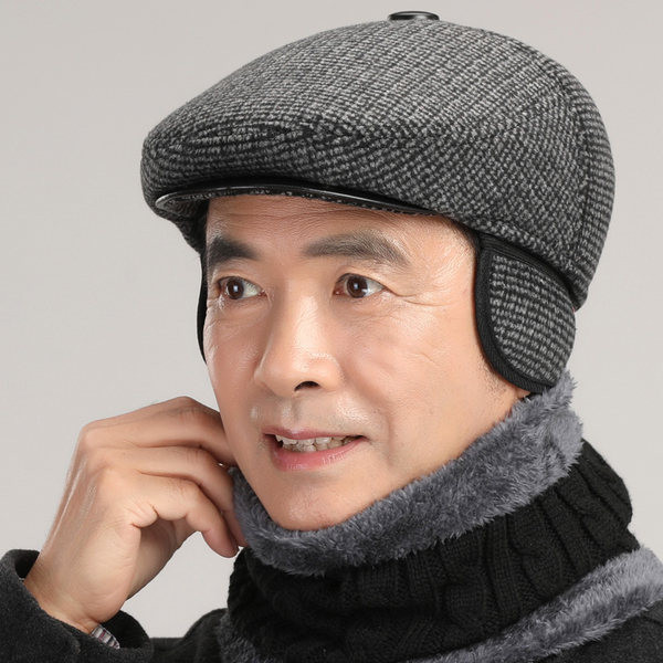 Ziemas vīriešu cepures retro modelis