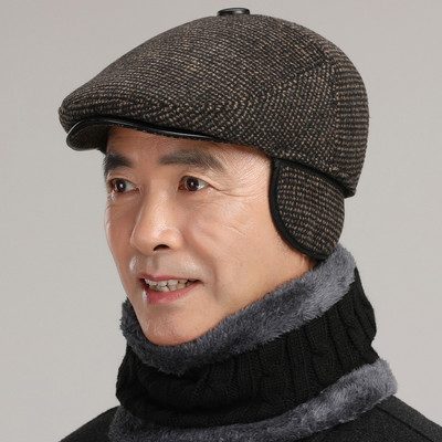 Vīriešu ziemas retro cepure