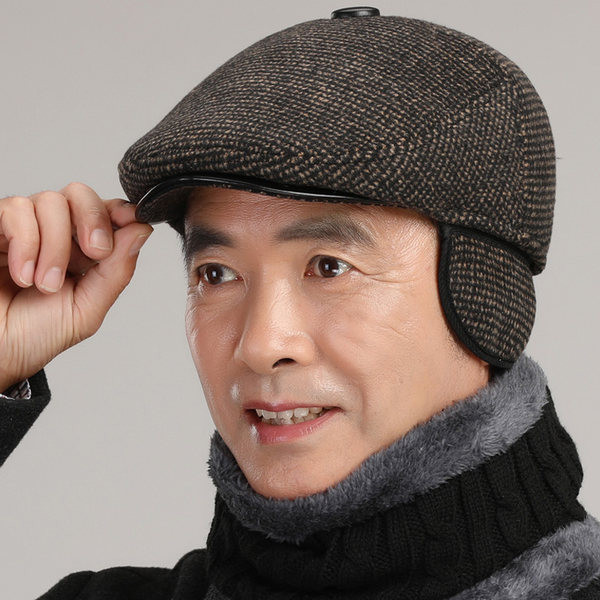 Vīriešu ziemas retro cepure