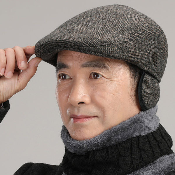 Vīriešu ziemas retro cepure