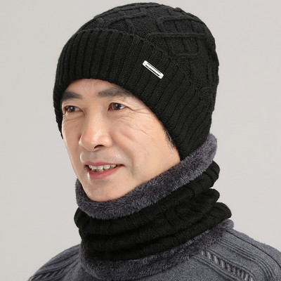 Σετ καπέλο και κασκόλ με χοντρή βελούδινη επένδυση