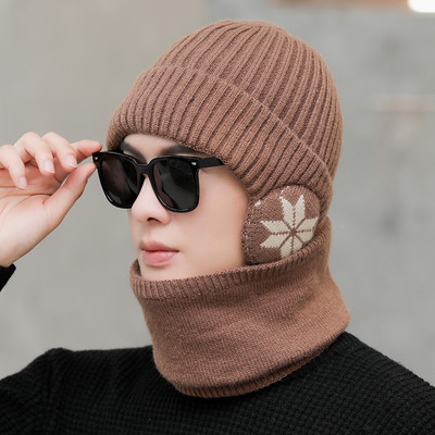 Νέο μοντέλο ανδρικό πλεκτό σετ δύο μερών - καπέλο και κασκόλ