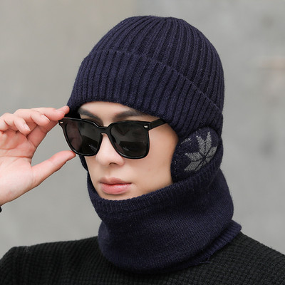 Νέο μοντέλο ανδρικό πλεκτό σετ δύο μερών - καπέλο και κασκόλ