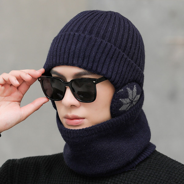 Νέο μοντέλο ανδρικό πλεκτό σετ δύο μερών - καπέλο και κασκόλ