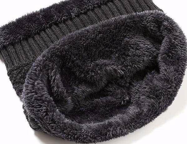 Σετ κασκόλ και καπέλο 2 τεμαχίων με ζεστή βελούδινη φόδρα