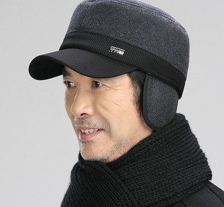 Vīriešu ziemas cepure ar vizieri ikdienas modelis