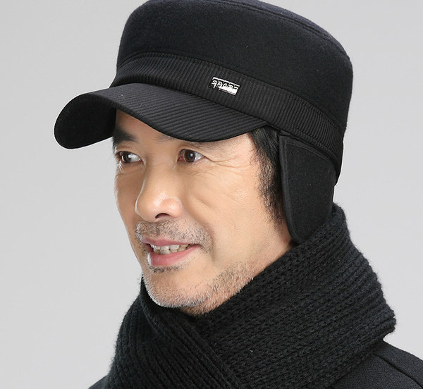 Vīriešu ziemas cepure ar vizieri ikdienas modelis