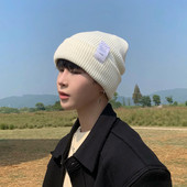 Vīriešu ziemas adīta cepure ar logotipu jauns modelis