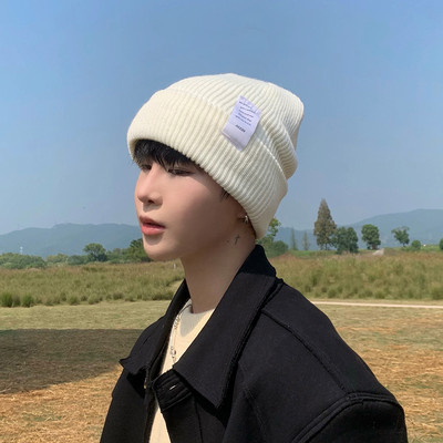 Vīriešu ziemas adīta cepure ar logotipu jauns modelis