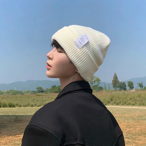 Vīriešu ziemas adīta cepure ar logotipu jauns modelis