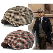 Retro kockás férfi svájcisapka napellenzővel