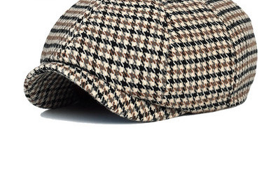 Retro kockás férfi svájcisapka napellenzővel