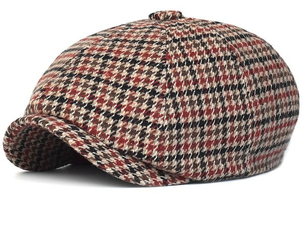 Retro kockás férfi svájcisapka napellenzővel