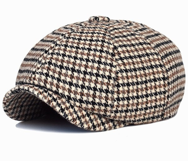 Retro kockás férfi svájcisapka napellenzővel