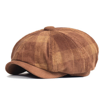 Мъжка шапка барета подходяща за есента и зимата с козирка