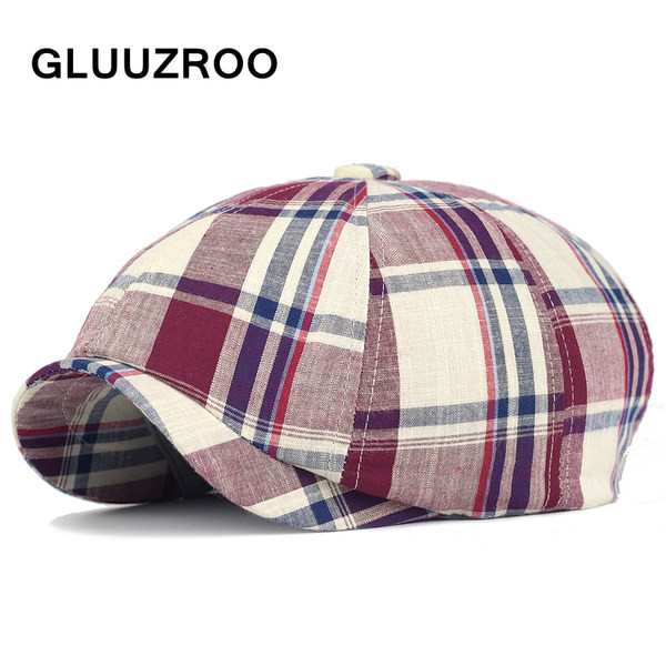 Vīriešu rūtainā cepure ar pīķi