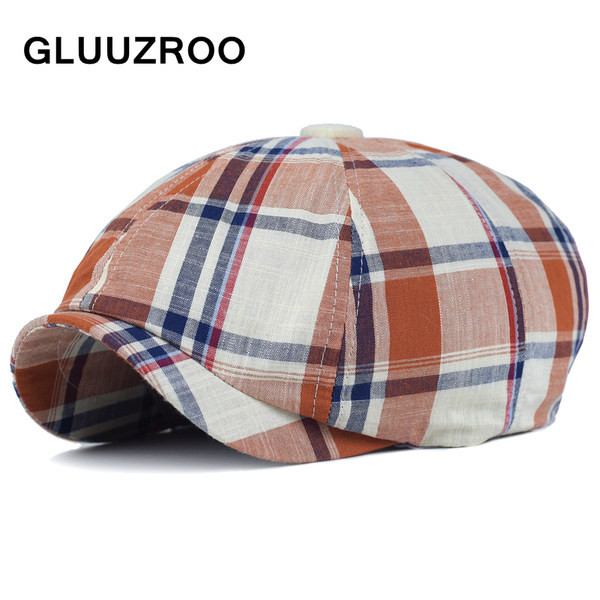 Vīriešu rūtainā cepure ar pīķi