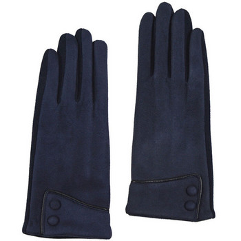 Дамски ръкавици с копчета-сив и син цвят