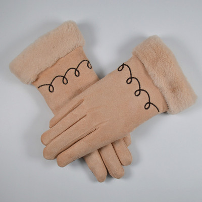 Μοντέρνα χειμωνιάτικα γάντια με ζεστή βελούδινη επένδυση για γυναίκες