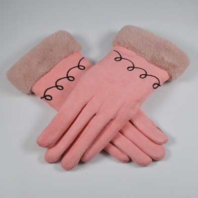 Μοντέρνα χειμωνιάτικα γάντια με ζεστή βελούδινη επένδυση για γυναίκες