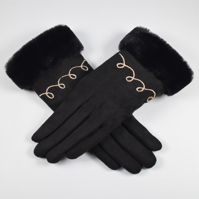 Μοντέρνα χειμωνιάτικα γάντια με ζεστή βελούδινη επένδυση για γυναίκες
