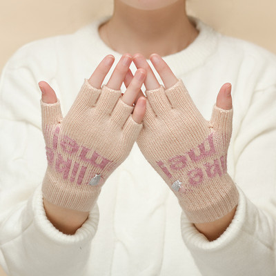 Ženske rukavice bez prstiju s printom