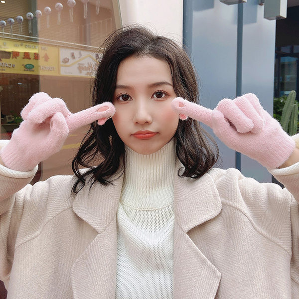 Zimske ženske rukavice s animacijom