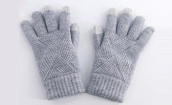 Γυναικεία χειμωνιάτικα γάντια με στάμπα και φόδρα