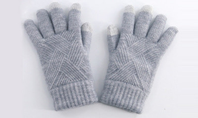 Sieviešu ziemas cimdi ar apdruku un oderi