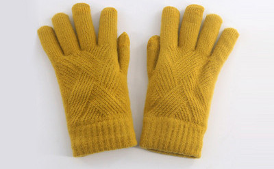 Sieviešu ziemas cimdi ar apdruku un oderi