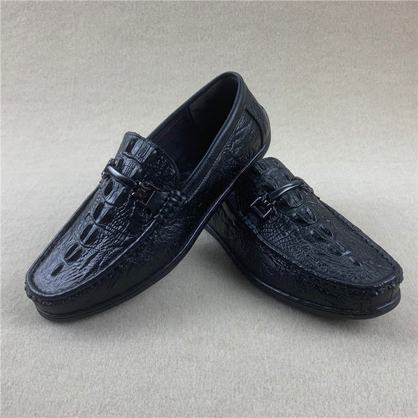 Μαύρα έκο Δερμάτινα Ανδρικά μοκασίνια