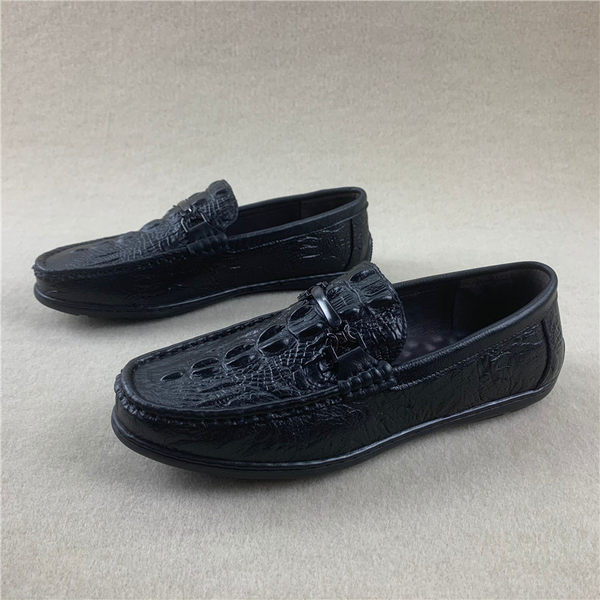 Μαύρα έκο Δερμάτινα Ανδρικά μοκασίνια