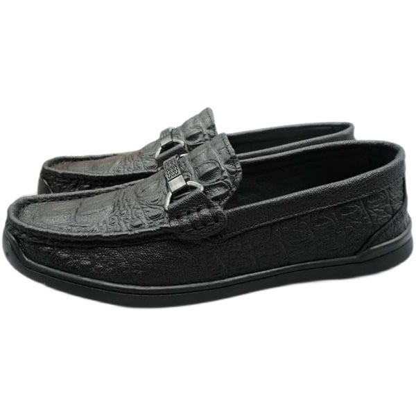 Öko bőrből készült férfi mokaszin új modell fekete színben