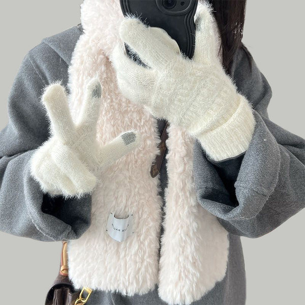 Γυναικεία μονόχρωμα γάντια με επένδυση