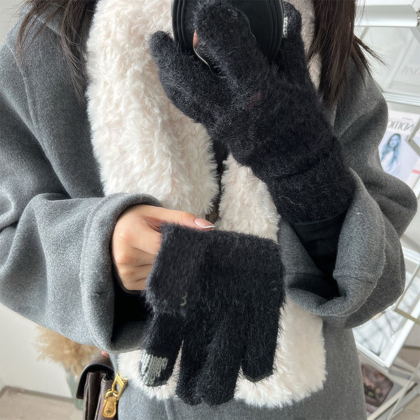 Γυναικεία μονόχρωμα γάντια με επένδυση