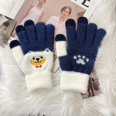 Γυναικεία χειμωνιάτικα γάντια με εφαρμογή και επιγραφή διάφορα μοντέλα