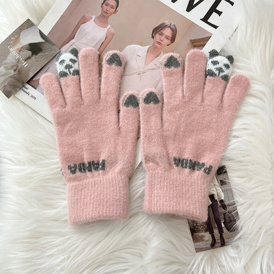 Γυναικεία χειμωνιάτικα γάντια με εφαρμογή και επιγραφή διάφορα μοντέλα