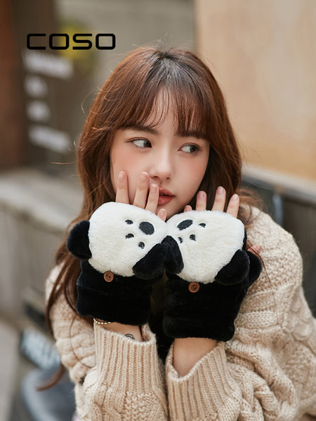 Νέο μοντέλο χειμερινά γάντια με κουμπί για γυναίκες