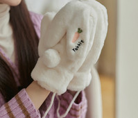 Sieviešu plīša cimdi ar izšuvumu