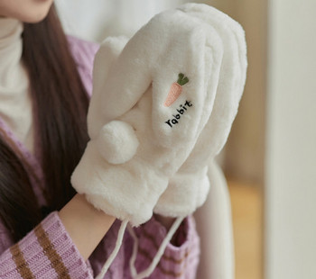 Γυναικεία βελούδινα γάντια με κέντημα