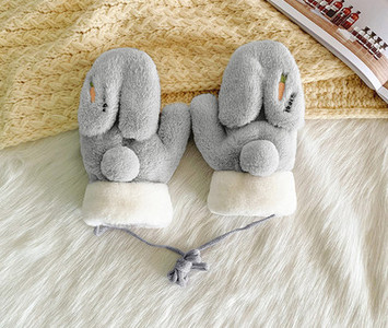 Sieviešu plīša cimdi ar izšuvumu