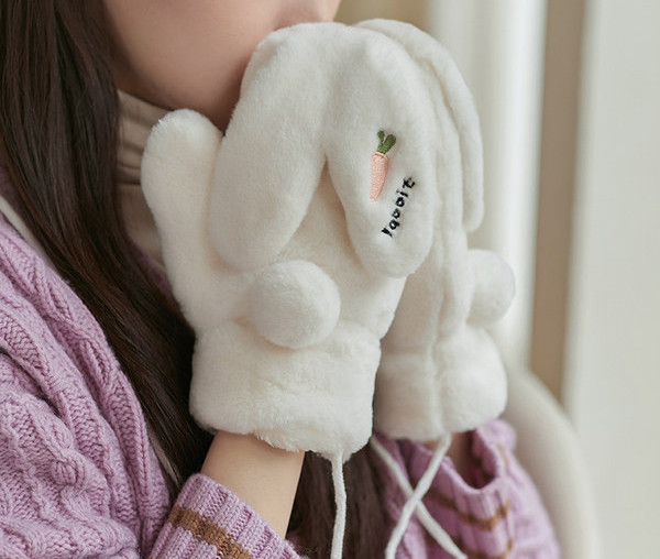 Sieviešu plīša cimdi ar izšuvumu