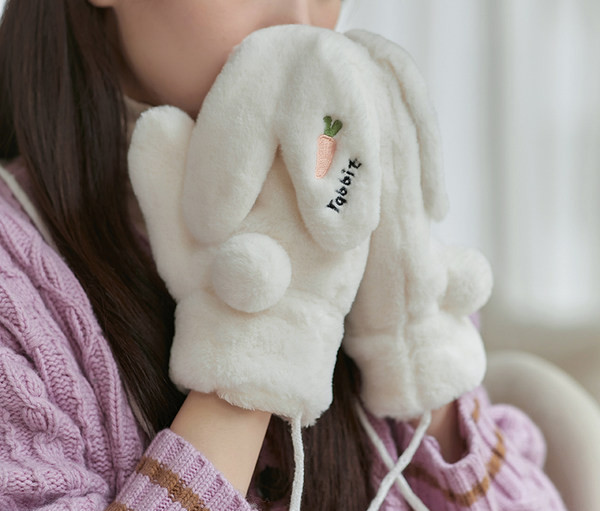 Sieviešu plīša cimdi ar izšuvumu