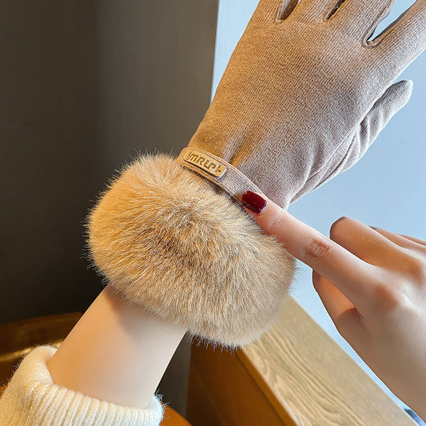 Sieviešu eleganti cimdi ar dūnām