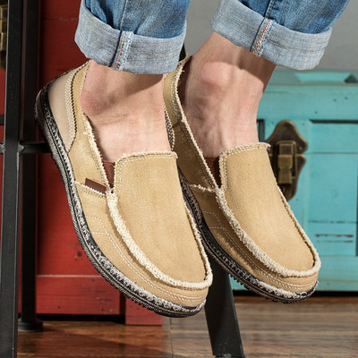 Tekstila vīriešu mokasīni ar plakanu zoli jauns modelis