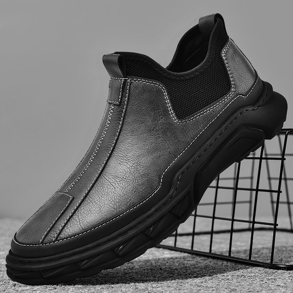 Muške kožne cipele u crnoj i sivoj boji
