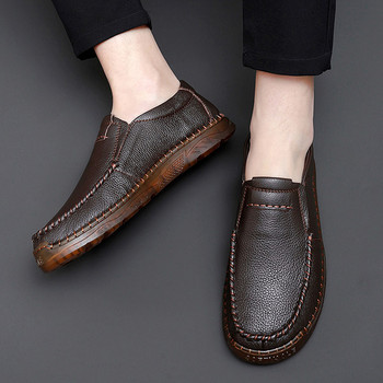 Δερμάτινα ανδρικά αναπνέοντα loafers